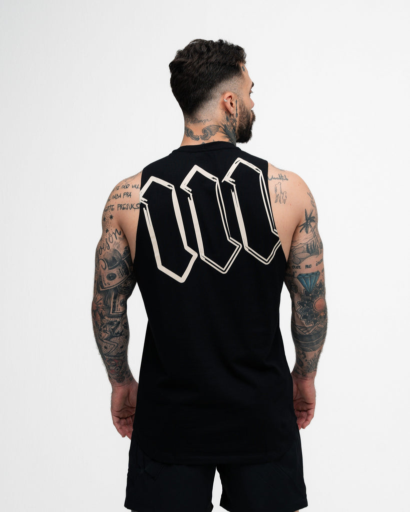 Regata Cut Off Mith Nation Doodle Preto