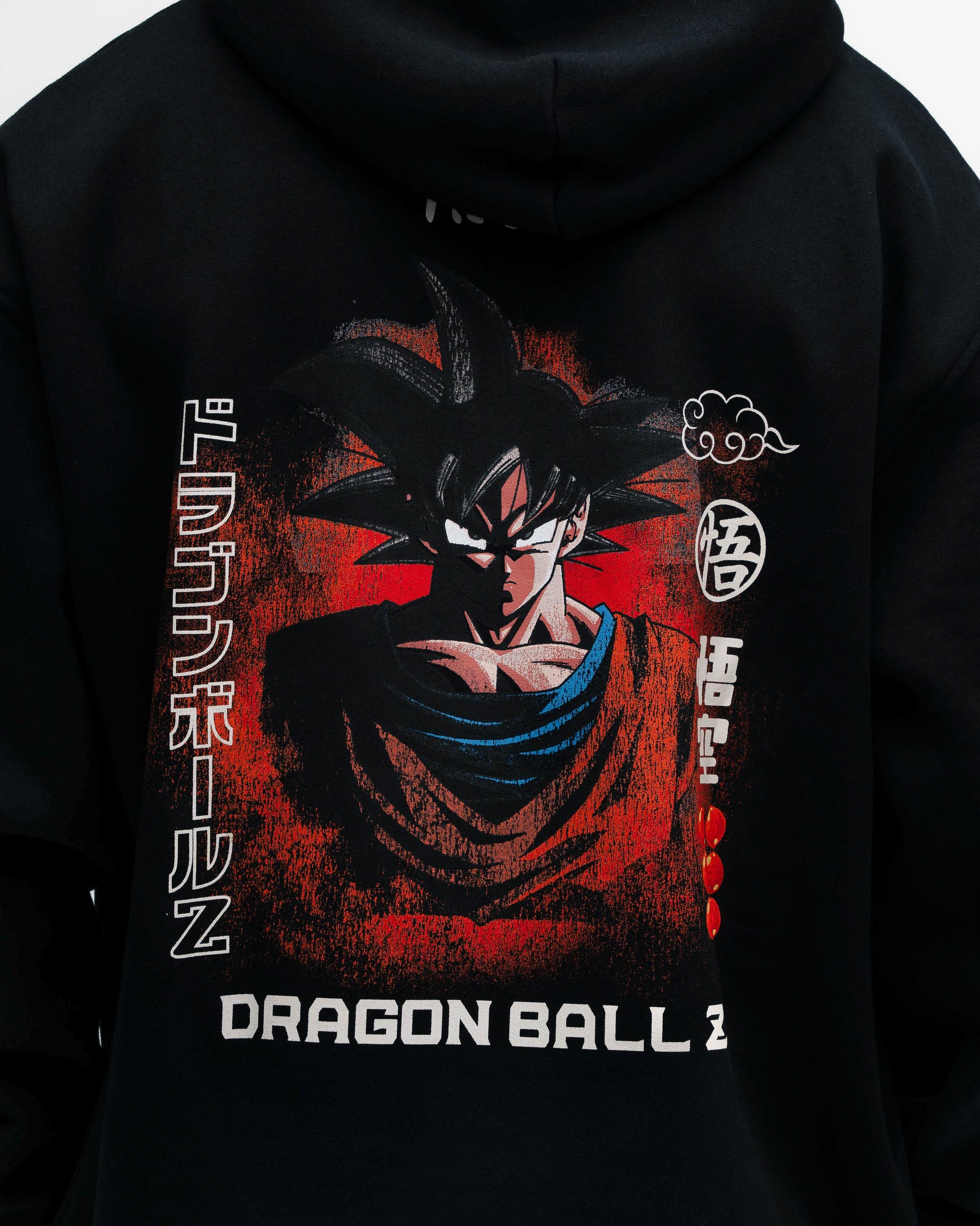 Blusa De Moletom Oversized Capuz Dragon Ball Goku Selo Mith Preto