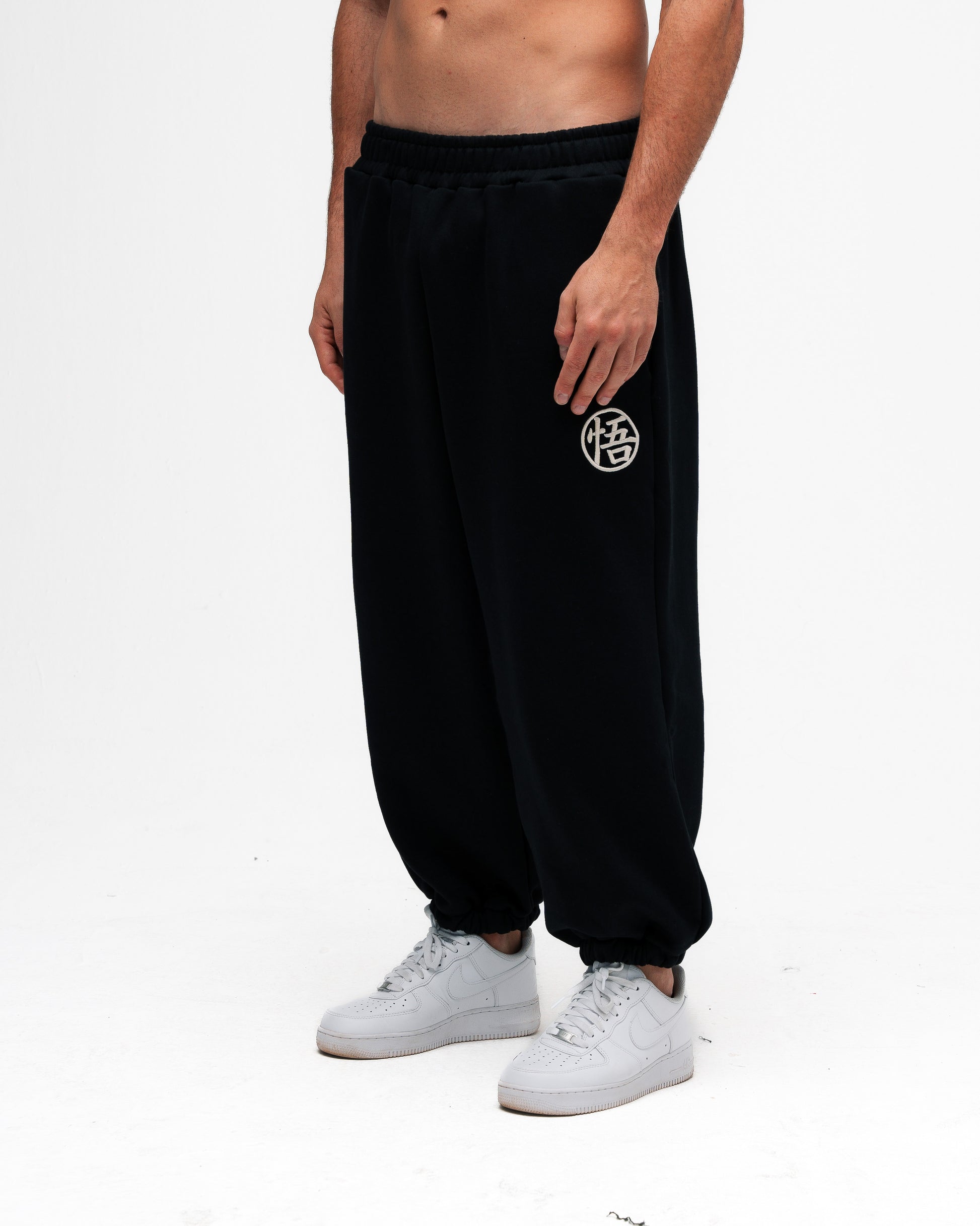 Calça De Moletom Oversized Dragon Ball Z Kanji Preto