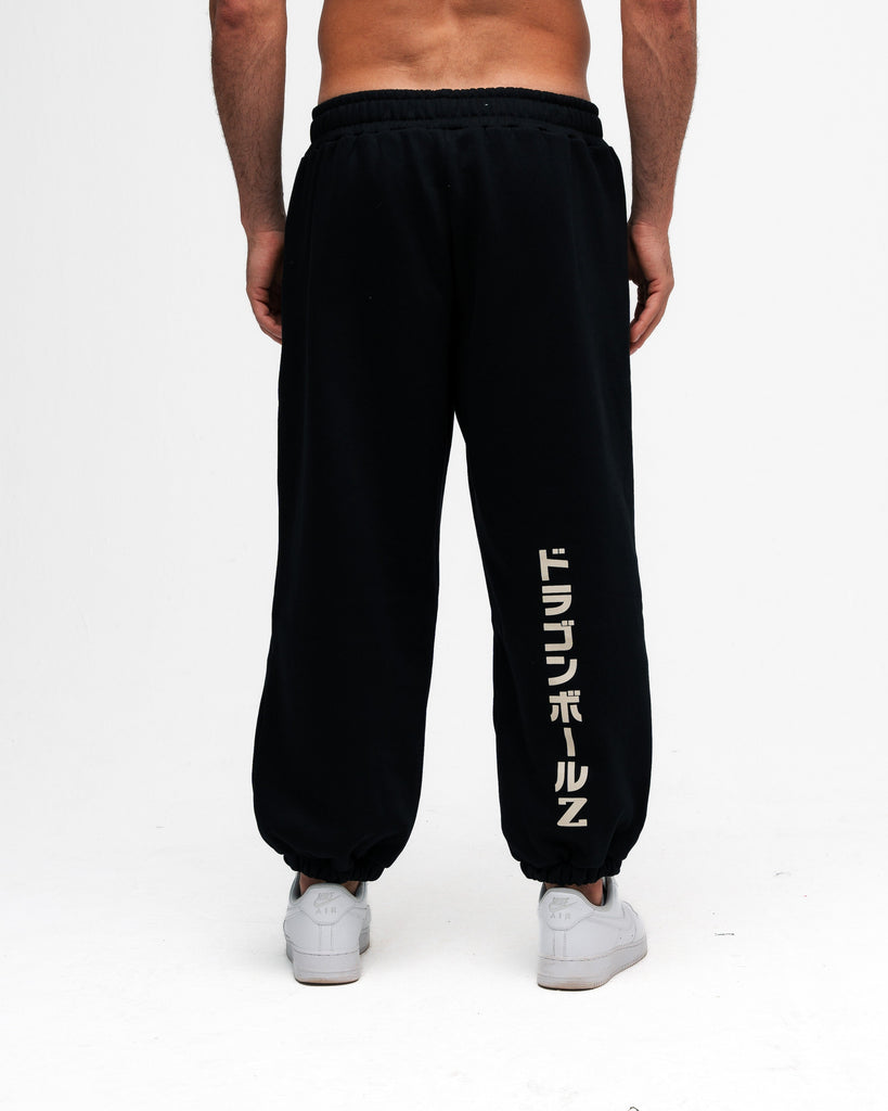 Calça De Moletom Oversized Dragon Ball Z Kanji Preto