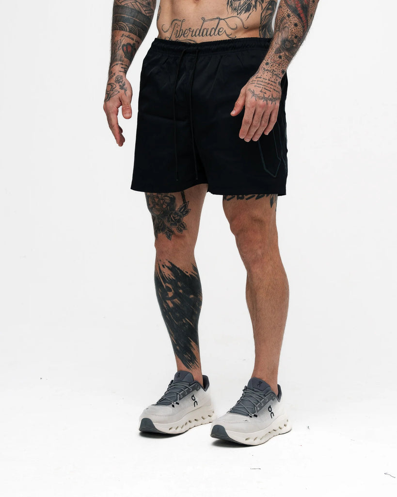 Shorts de Tactel Mith Nation Performance Embroidery Preto