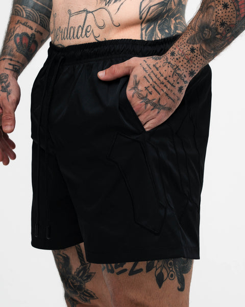 Shorts de Tactel Mith Nation Performance Embroidery Preto