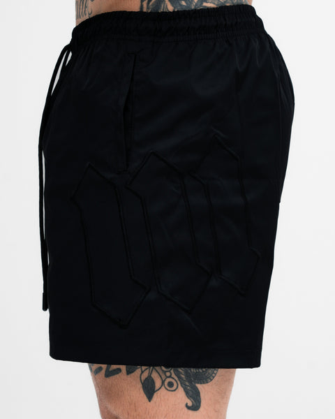 Shorts de Tactel Mith Nation Performance Embroidery Preto