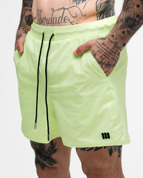 Shorts Curto de Tactel Mith Nation Neon Yellow