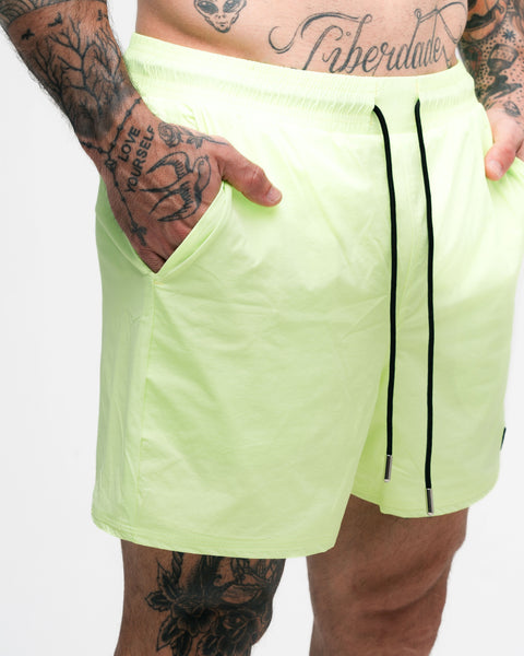 Shorts Curto de Tactel Mith Nation Neon Yellow
