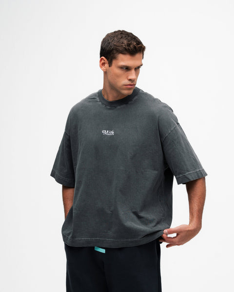 Camiseta Box Estonada Mith Cinza