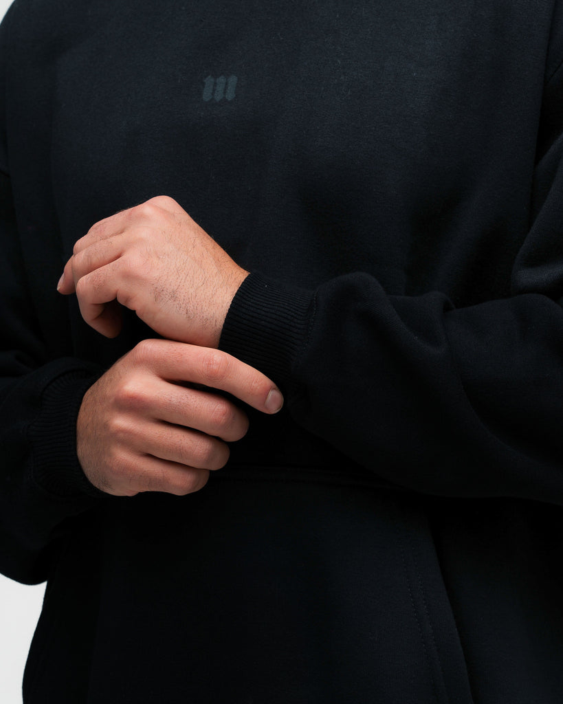 Blusa de Moletom Oversized Capuz Mith Nation Preto