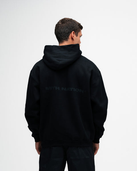 Blusa de Moletom Oversized Capuz Mith Nation Preto