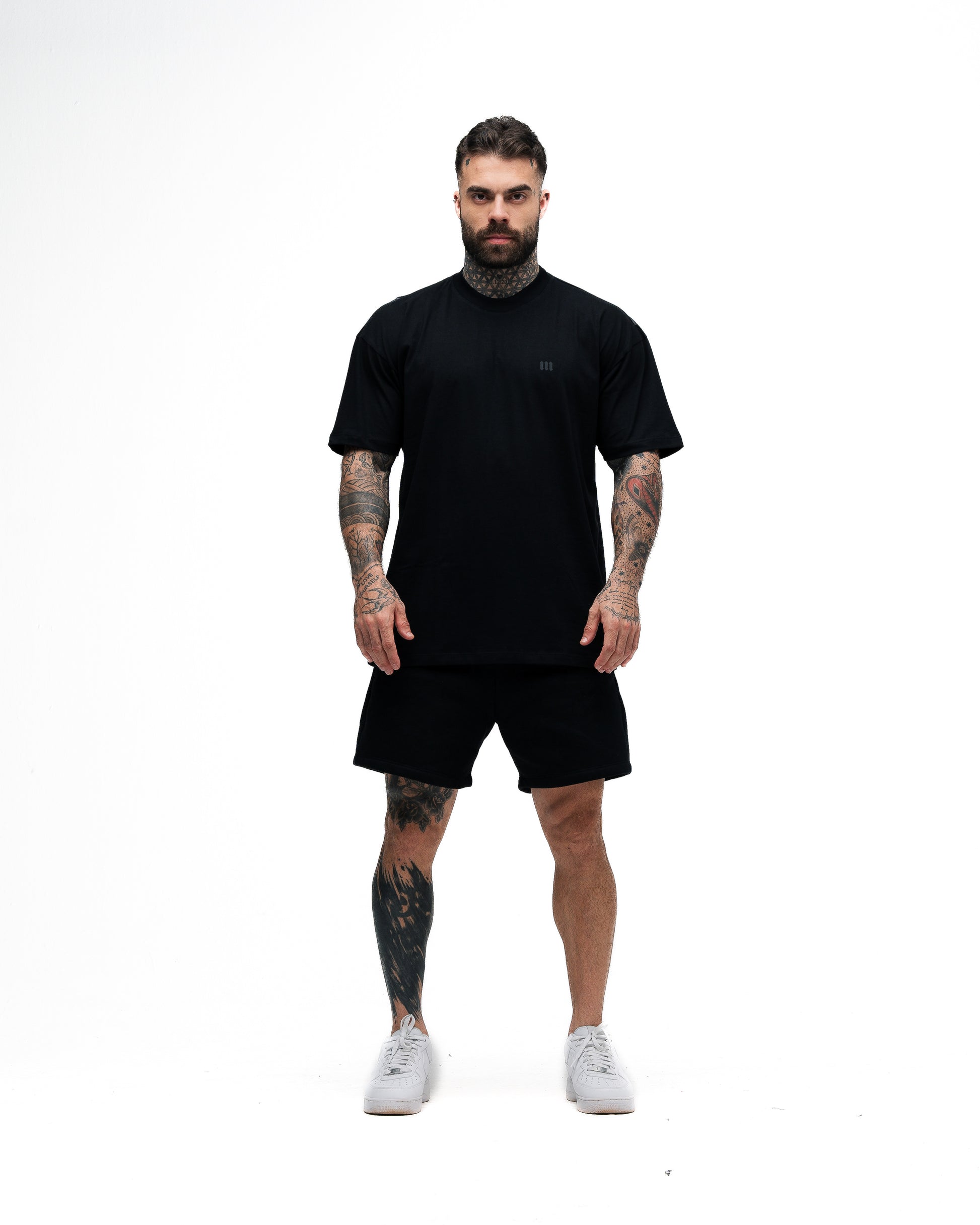 Camiseta Oversized Mith Nation Graphic Doodle Preto