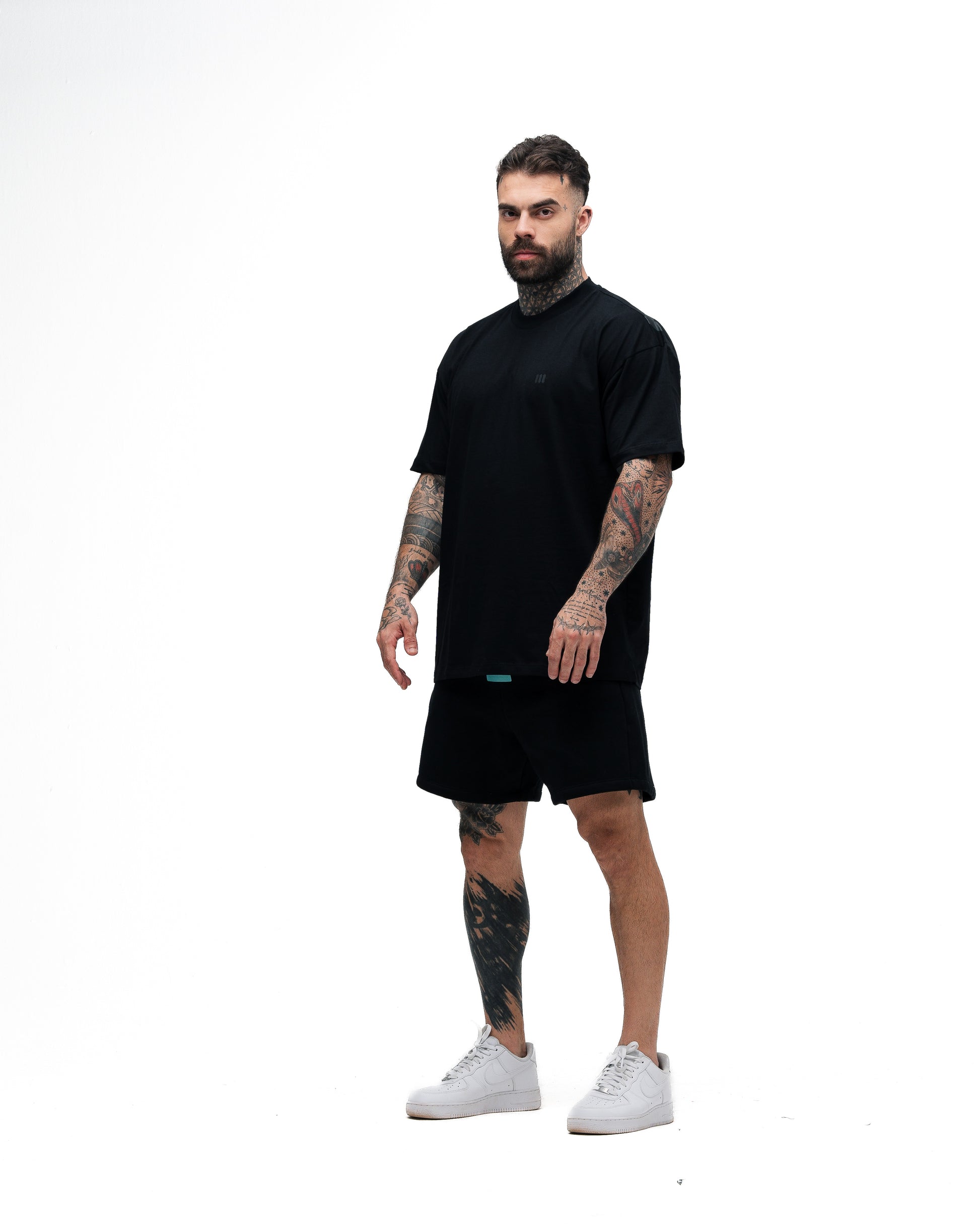 Camiseta Oversized Mith Nation Graphic Doodle Preto