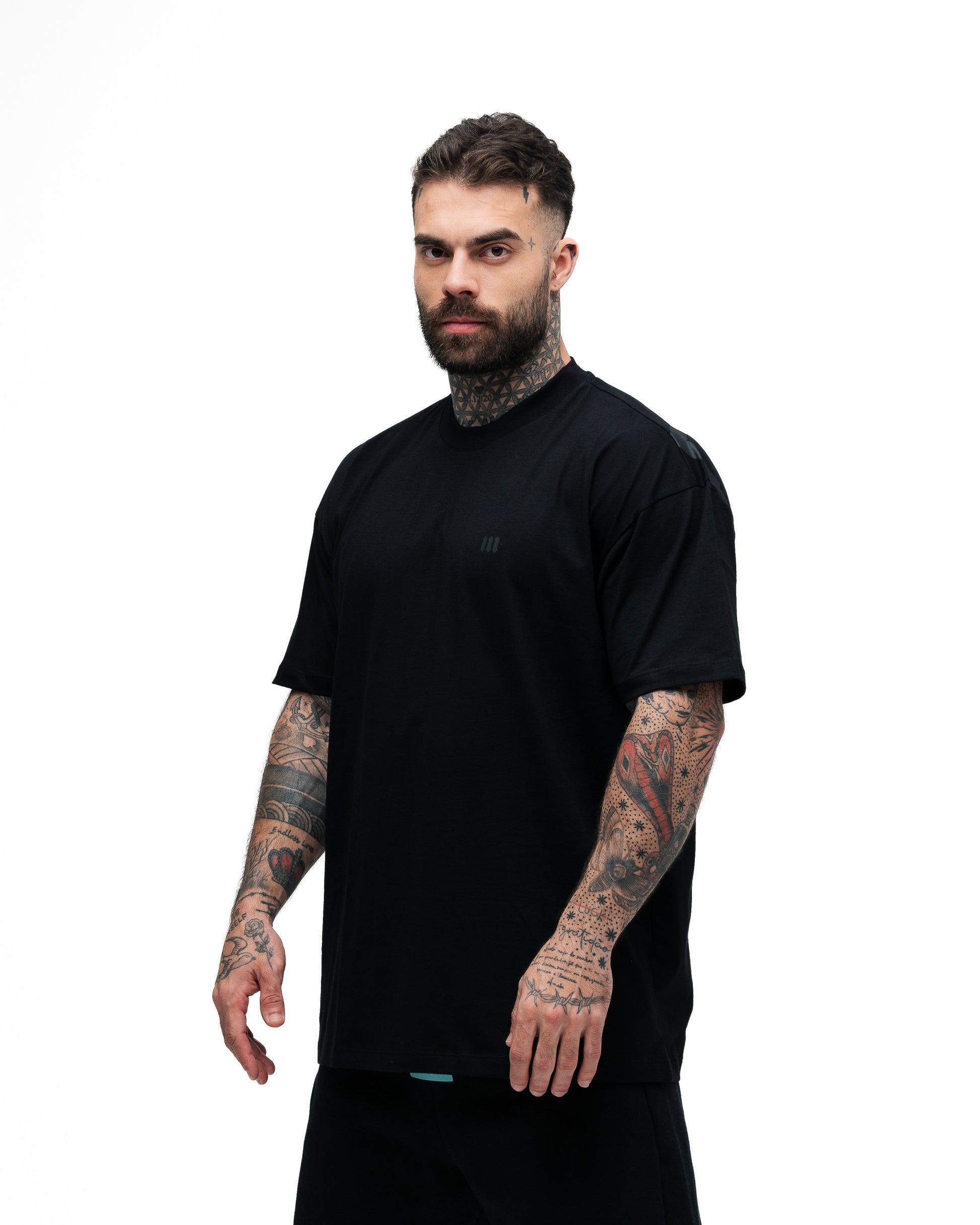 Camiseta Oversized Mith Nation Graphic Doodle Preto