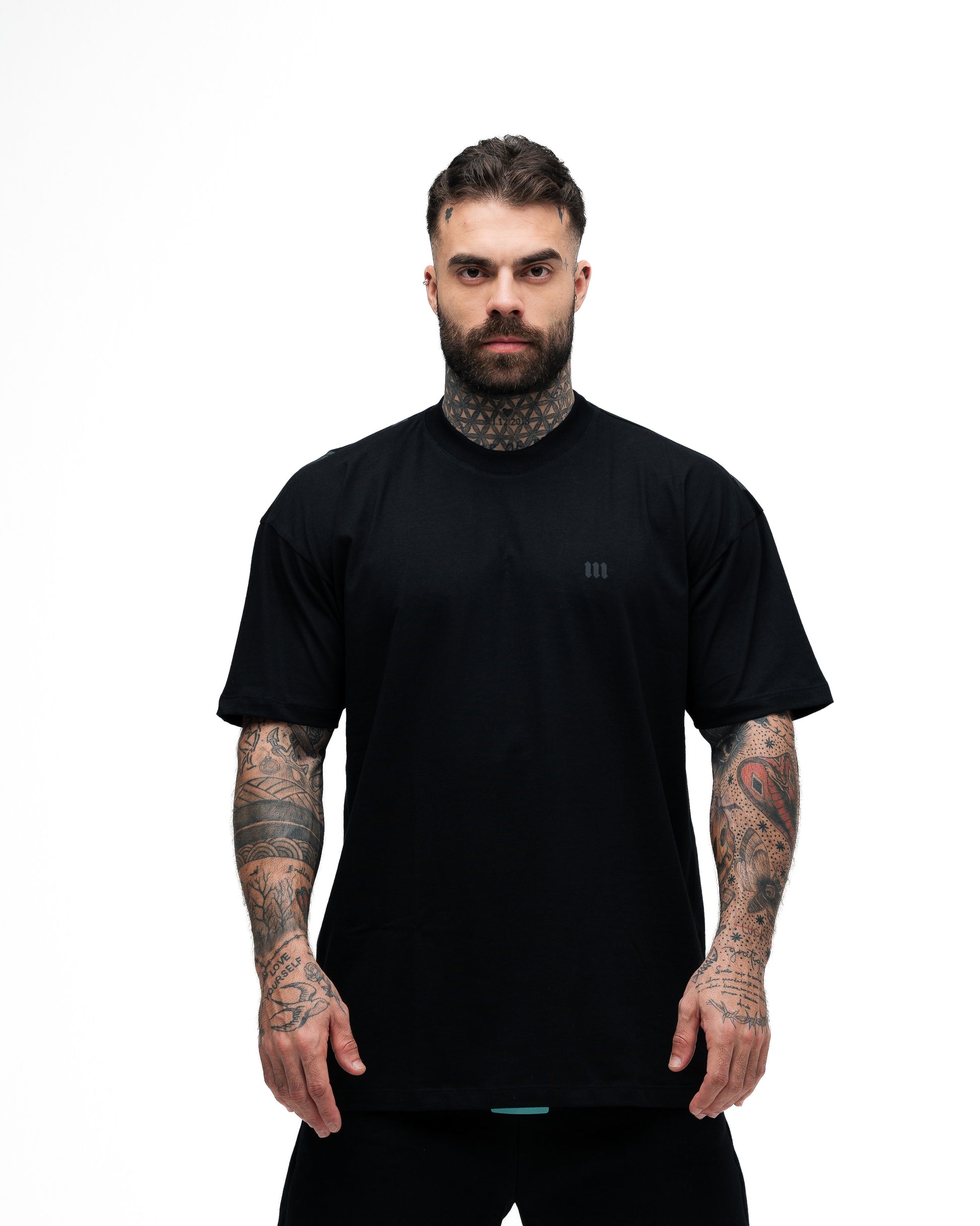 Camiseta Oversized Mith Nation Graphic Doodle Preto