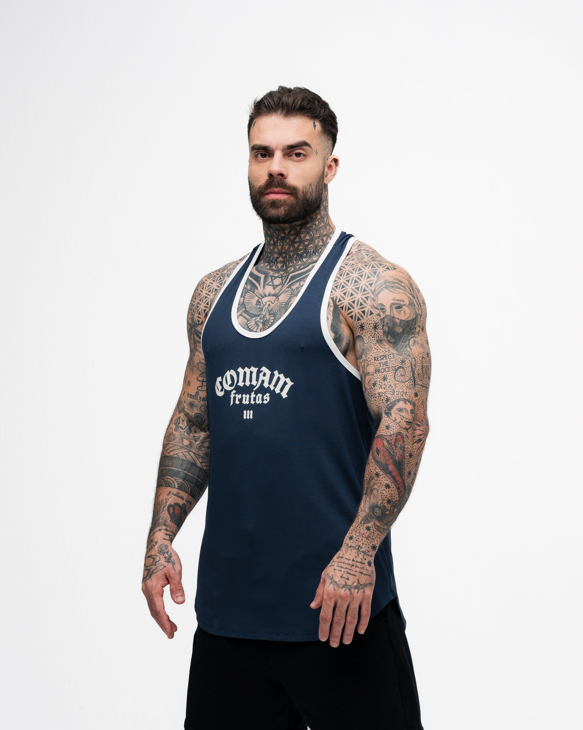 Regata Wide Comam Frutas Logo Marinho