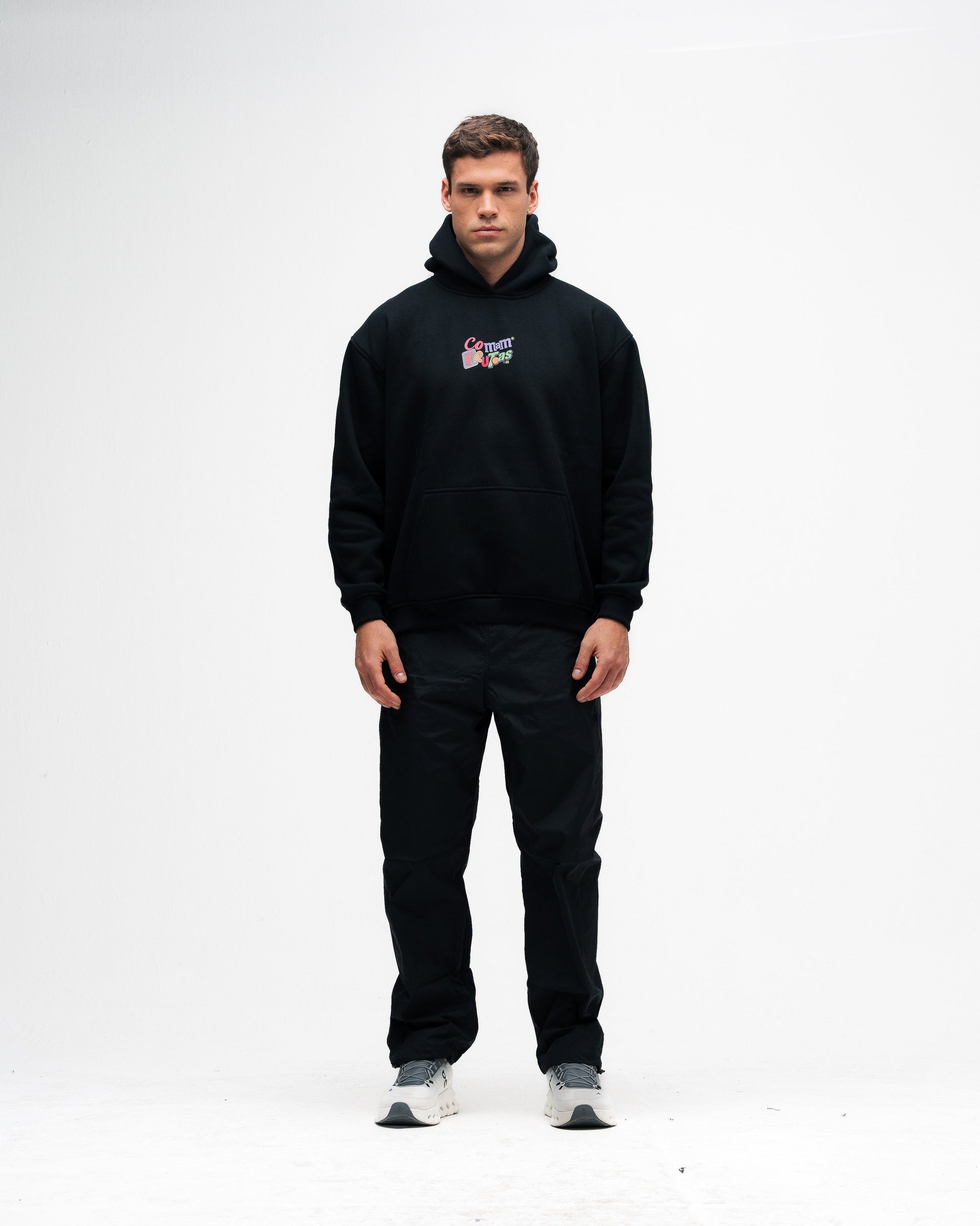 Blusa de Moletom Oversized Capuz Mith Comam Frutas MM'S Preto