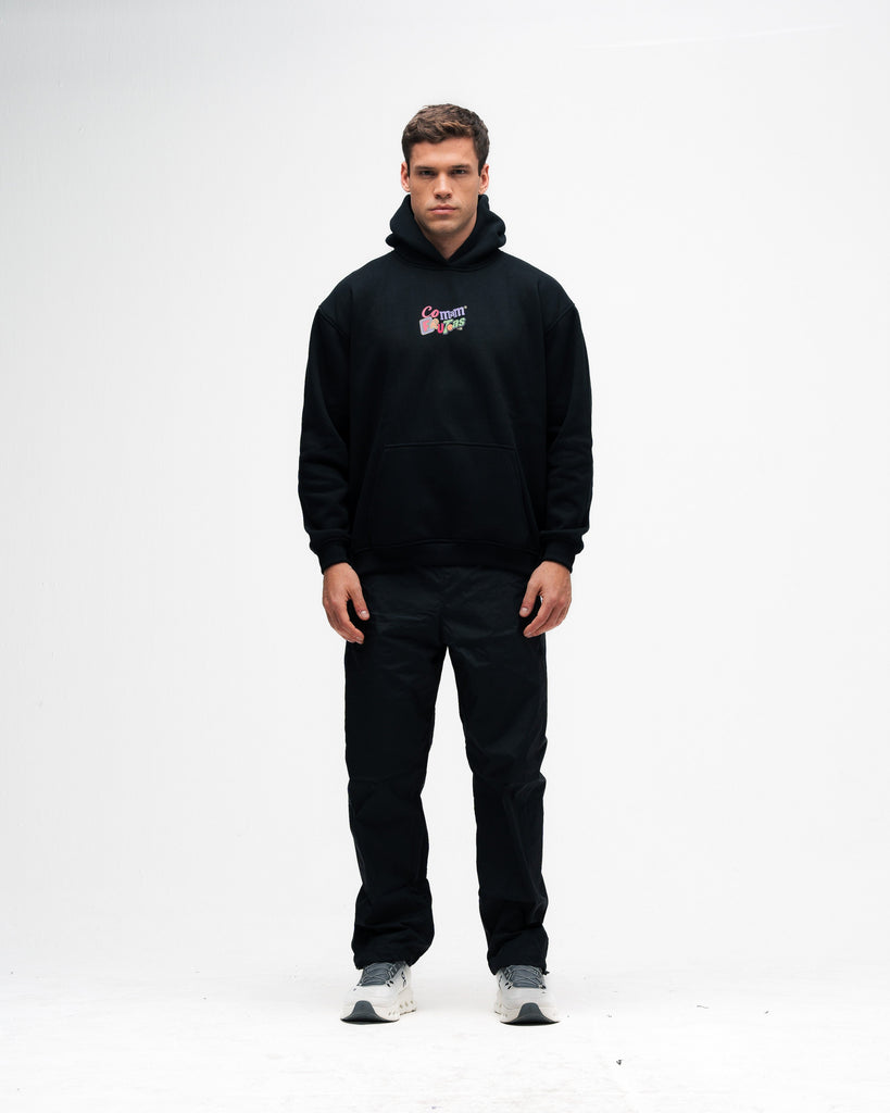 Blusa de Moletom Oversized Capuz Mith Comam Frutas MM'S Preto