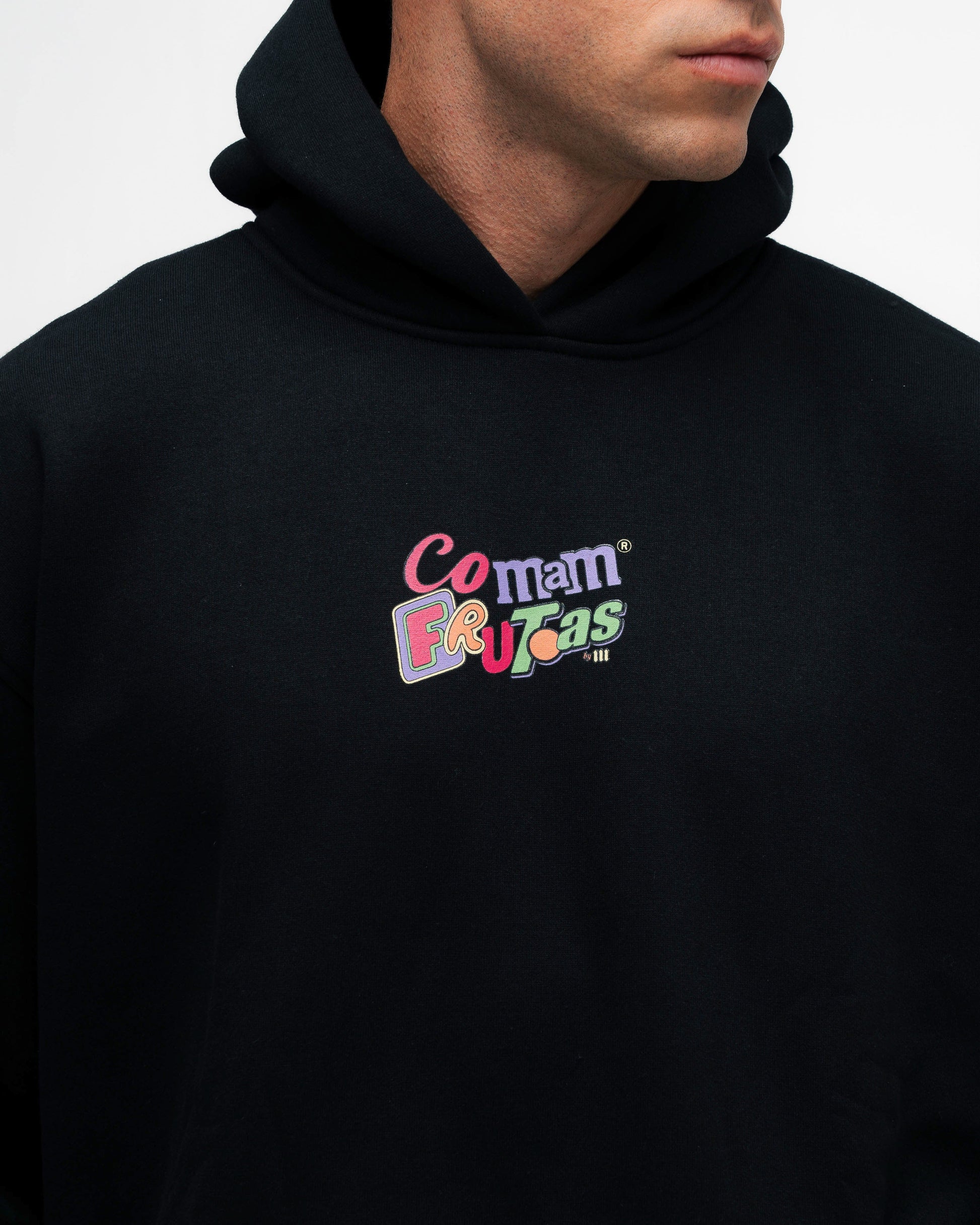 Blusa de Moletom Oversized Capuz Mith Comam Frutas MM'S Preto