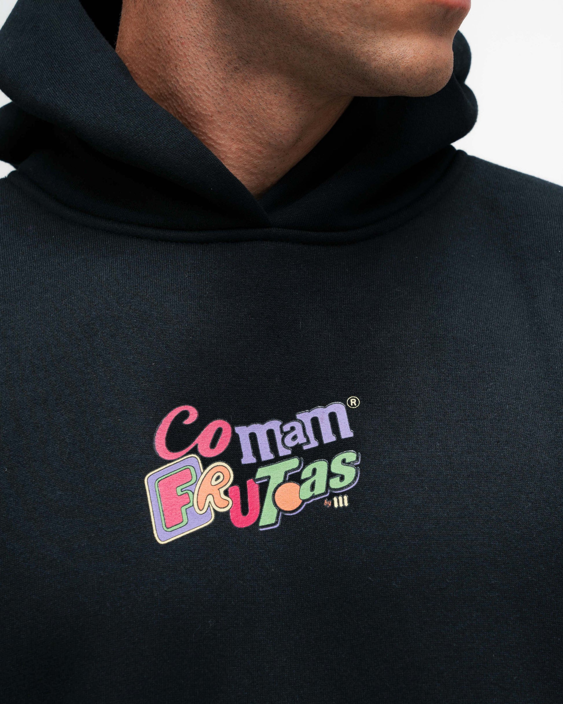 Blusa de Moletom Oversized Capuz Mith Comam Frutas MM'S Preto