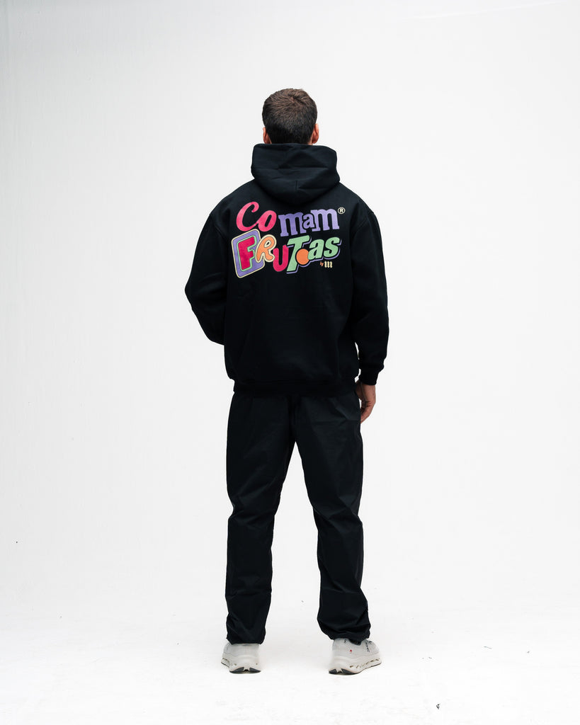 Blusa de Moletom Oversized Capuz Mith Comam Frutas MM'S Preto