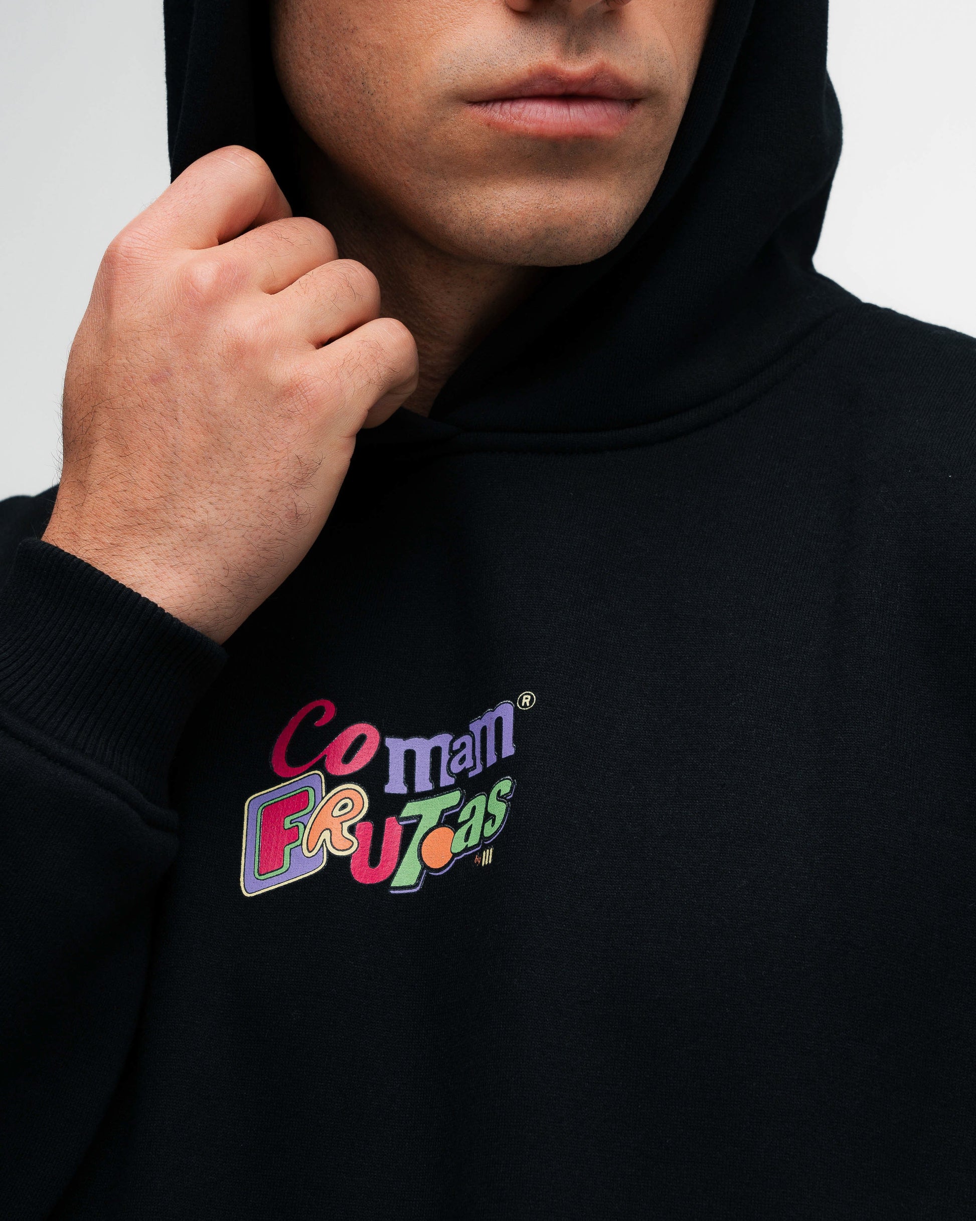 Blusa de Moletom Oversized Capuz Mith Comam Frutas MM'S Preto