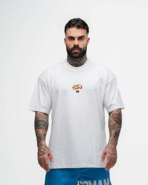 Camiseta Oversized Street Fighter Car Stage Bonus Off White
