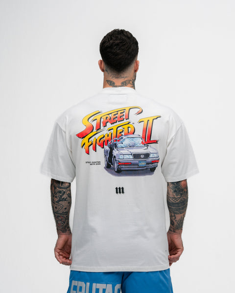 Camiseta Oversized Street Fighter Car Stage Bonus Off White
