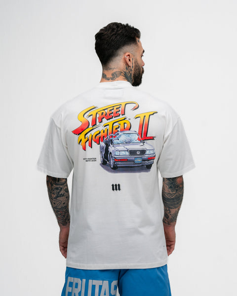 Camiseta Oversized Street Fighter Car Stage Bonus Off White