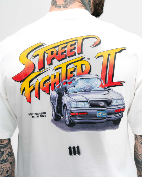 Camiseta Oversized Street Fighter Car Stage Bonus Off White
