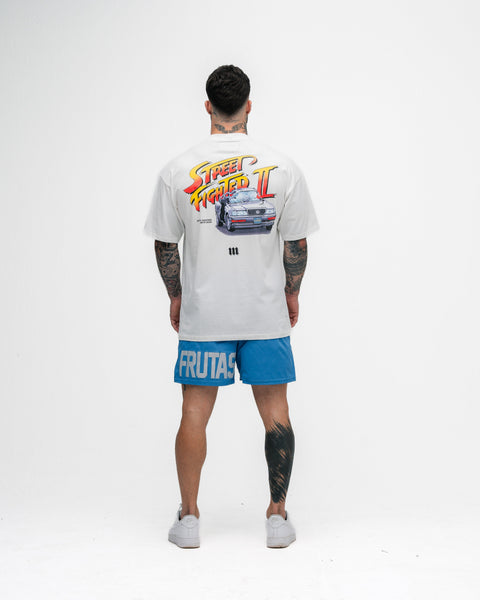 Camiseta Oversized Street Fighter Car Stage Bonus Off White