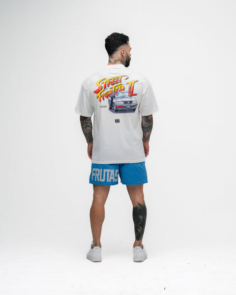 Camiseta Oversized Street Fighter Car Stage Bonus Off White