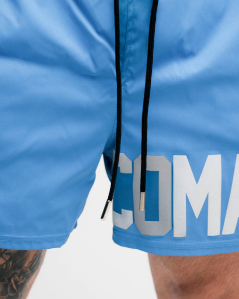 Shorts Curto Tactel Comam Frutas Write Azul