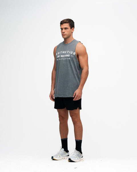 Regata Cut Off Mith Nation Aesthetics or Nothing Cinza Mescla