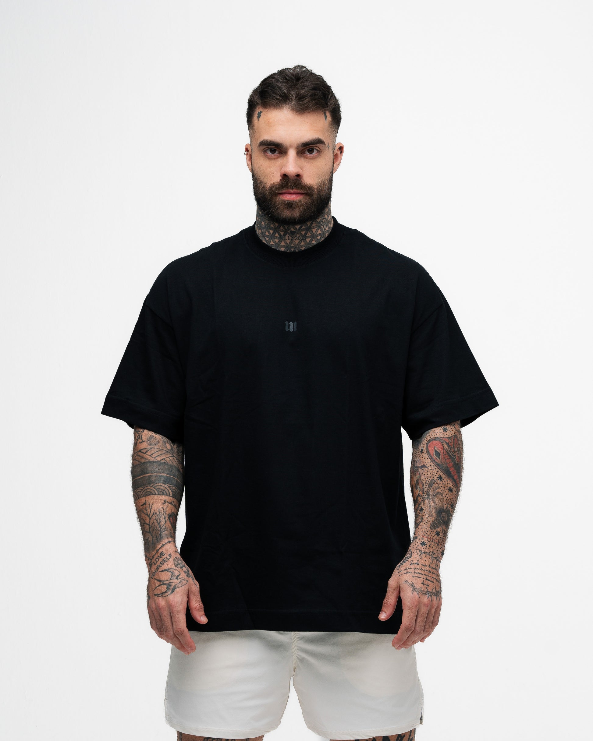 Camiseta Oversized Mith Nation Graphic Doodle Preto