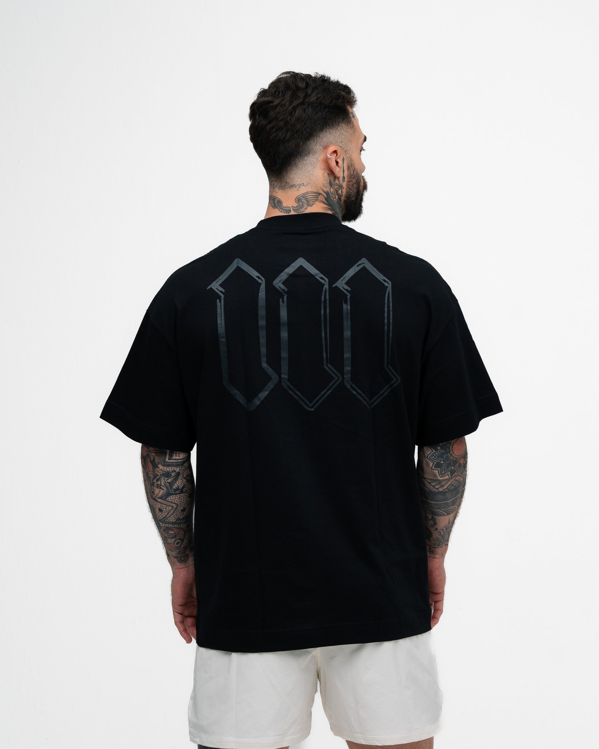 Camiseta Oversized Mith Nation Graphic Doodle Preto