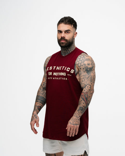 Regata Cut Off Mith Nation Aesthetics or Nothing Bordô