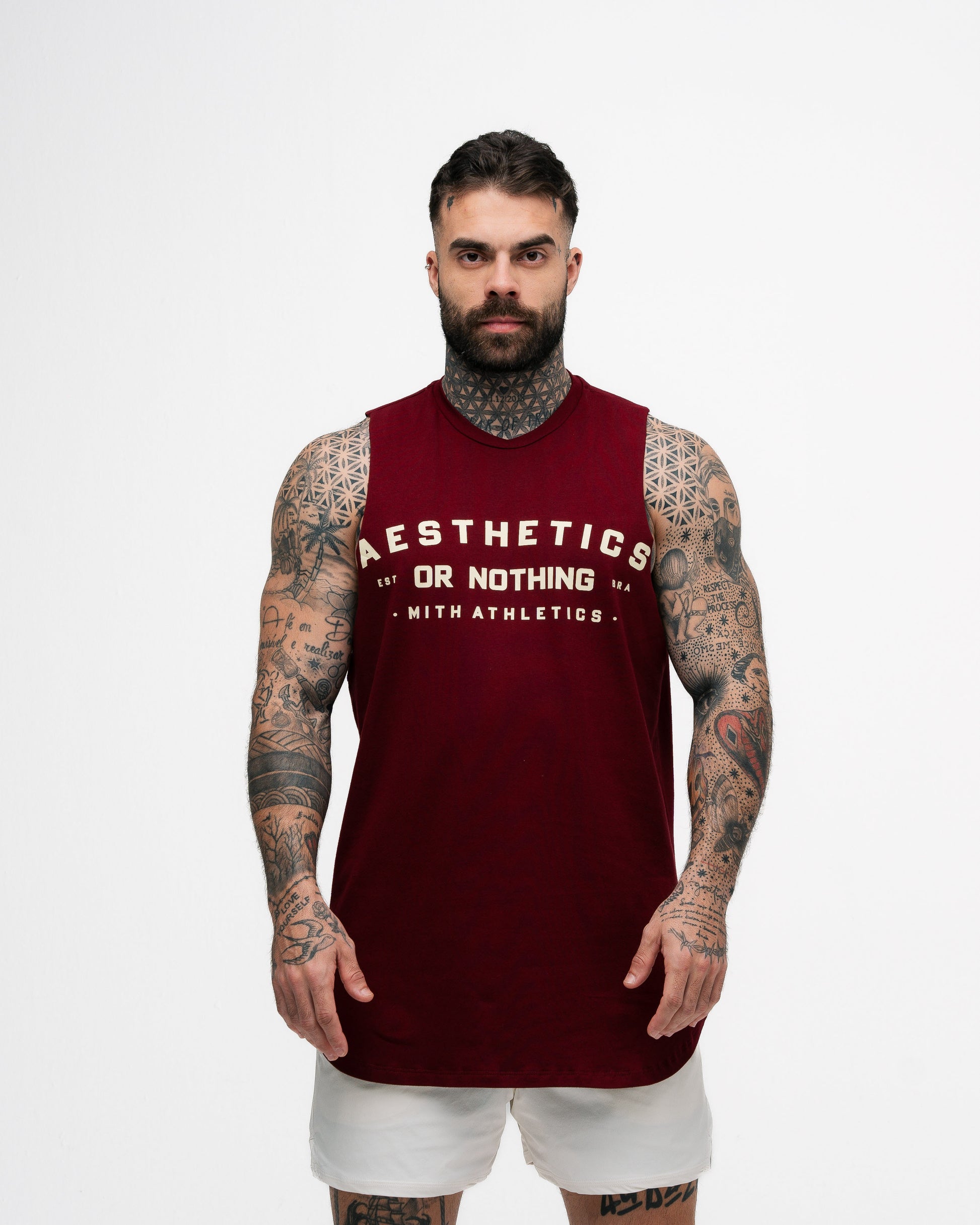 Regata Cut Off Mith Nation Aesthetics or Nothing Bordô