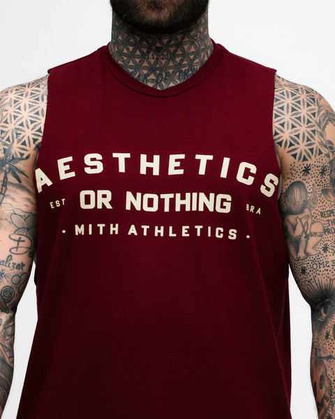 Regata Cut Off Mith Nation Aesthetics or Nothing Bordô