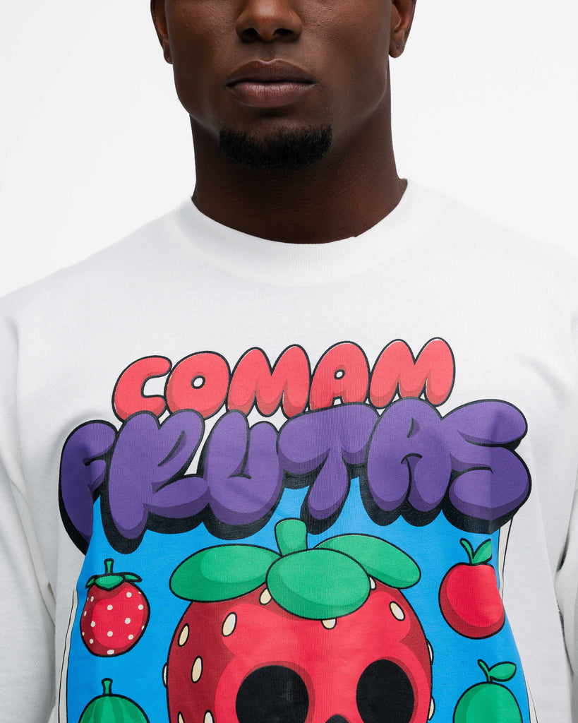 Camiseta Oversized Comam Frutas Neon Toyart Off White