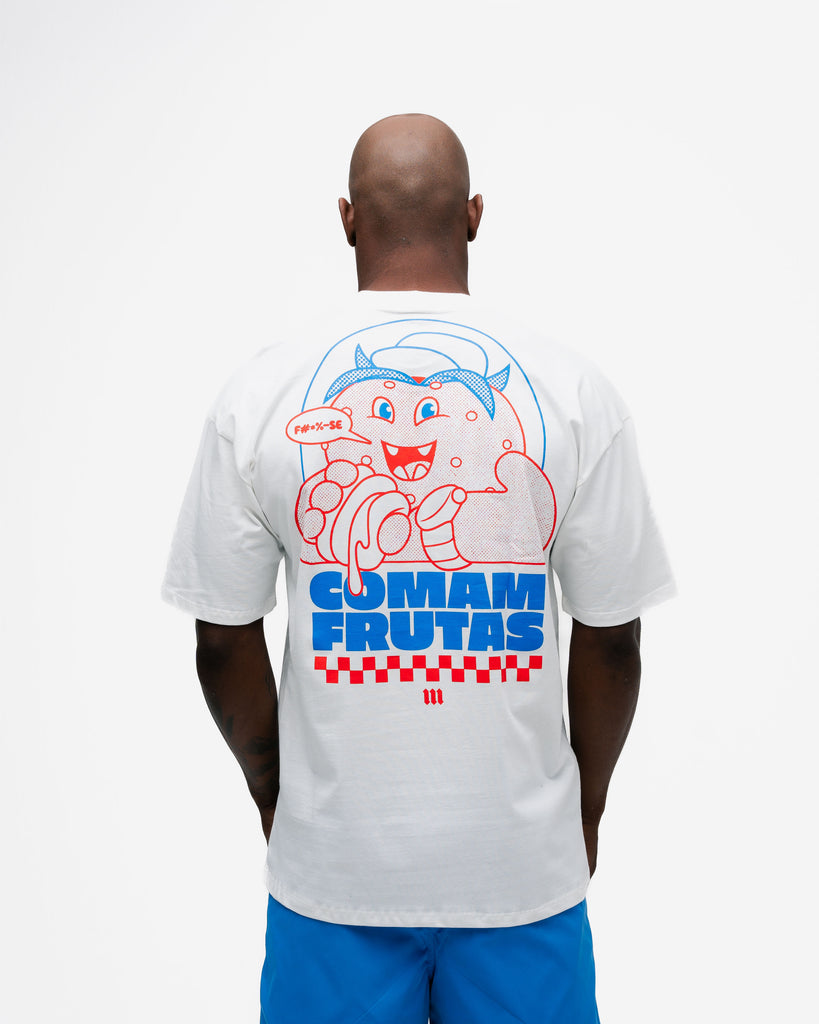 Camiseta Oversized Comam Frutas Reticle Blue Burger Off White