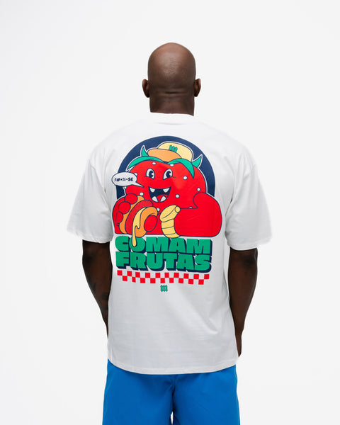 Camiseta Oversized Comam Frutas Burger Off White