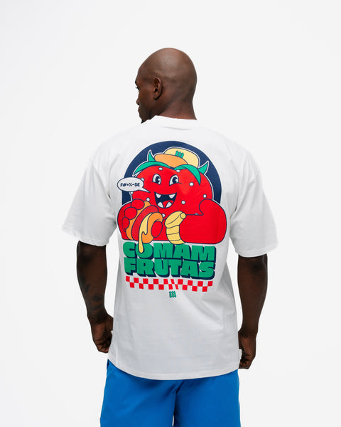 Camiseta Oversized Comam Frutas Burger Off White