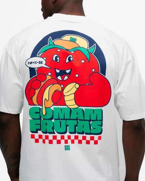 Camiseta Oversized Comam Frutas Burger Off White