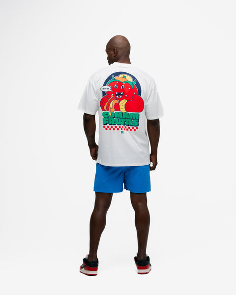 Camiseta Oversized Comam Frutas Burger Off White
