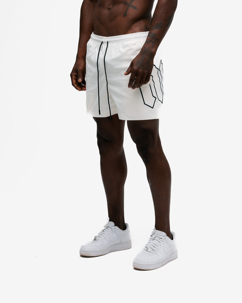 Shorts de Tactel Mith Nation Performance Embroidery Off White