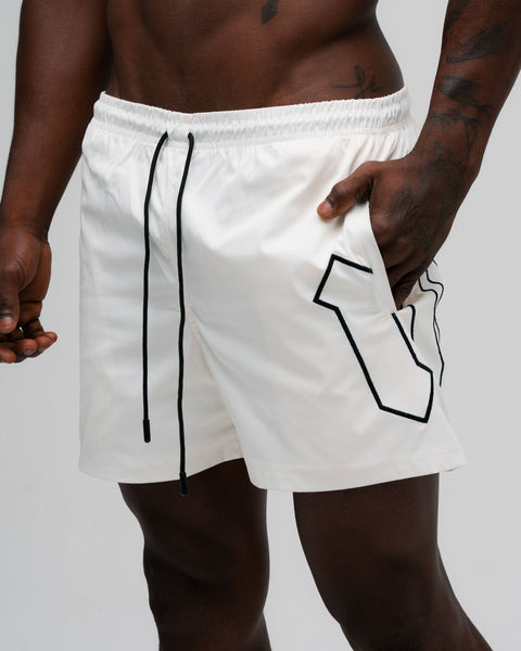 Shorts de Tactel Mith Nation Performance Embroidery Off White