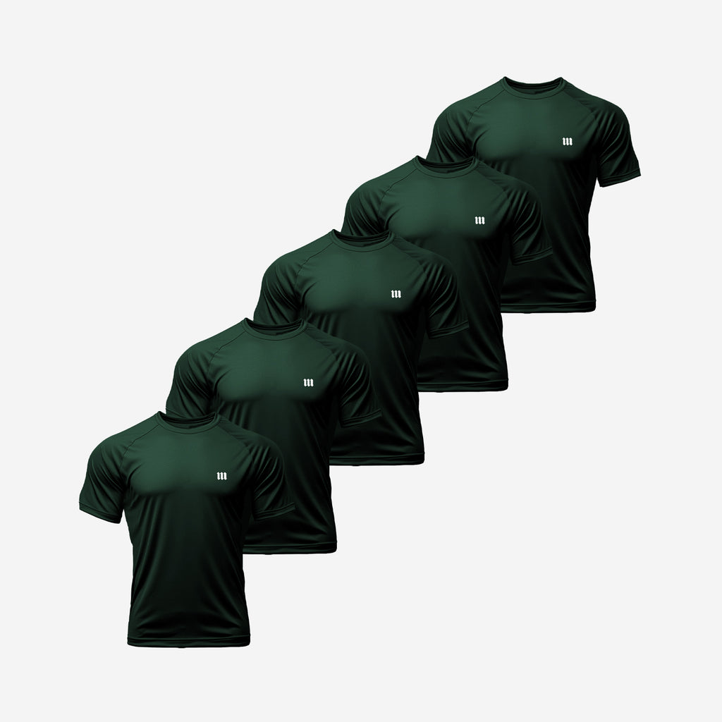 Kit 5 Camisetas Dry Fit Mith Verde