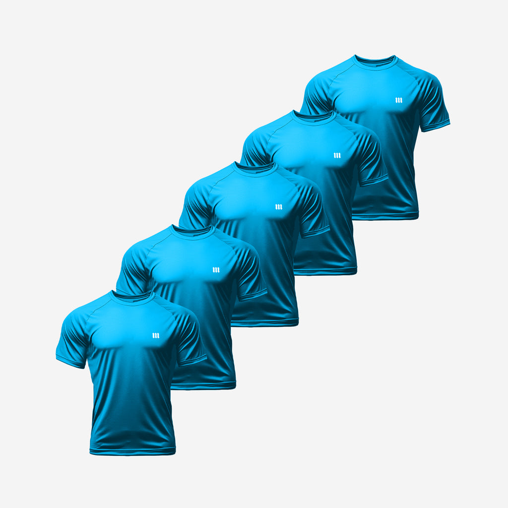 Kit 5 Camisetas Dry Fit Mith Light Blue