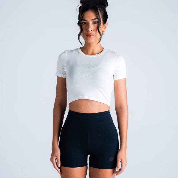 Cropped Básico Comam Frutas Logo Off White