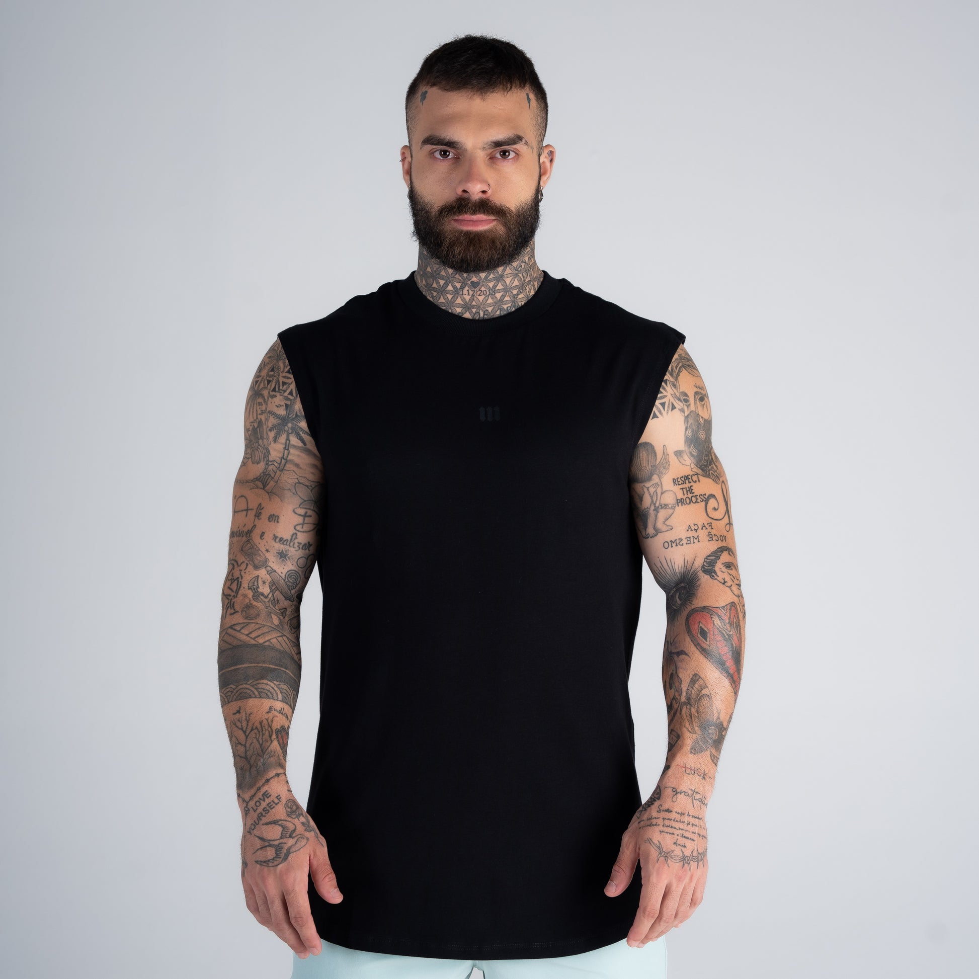 Regata Drop Shoulder Slevelles Mith Nation Doodle Preto