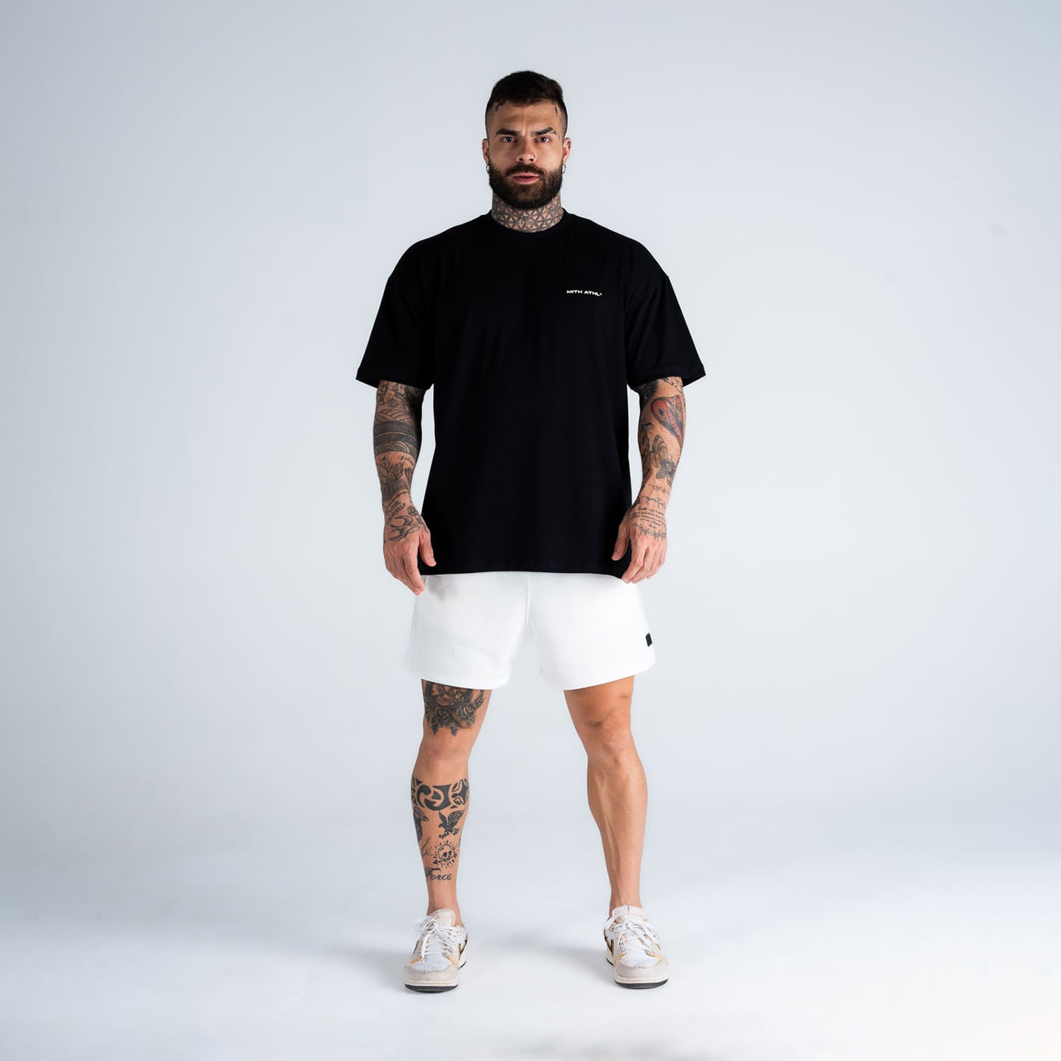Camiseta Oversized Athl Doodle Preto