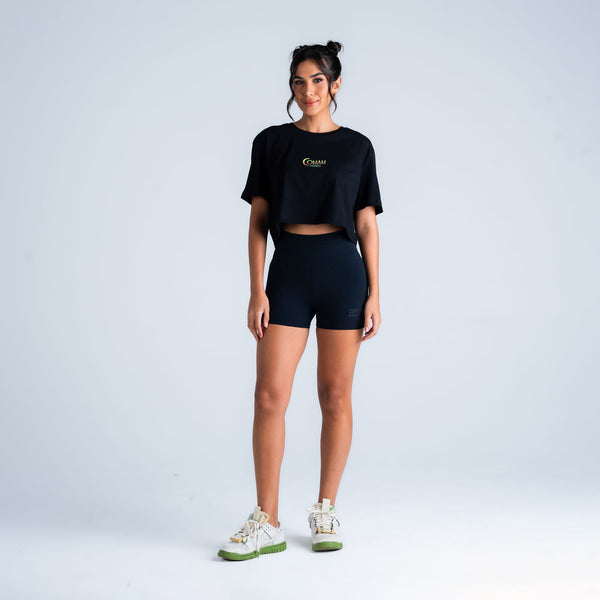 Cropped Oversized Comam Frutas Girl Preto